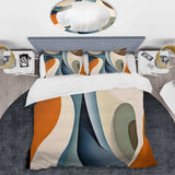 Blue Orange Symmetrical Visions - Duvet Cover Set