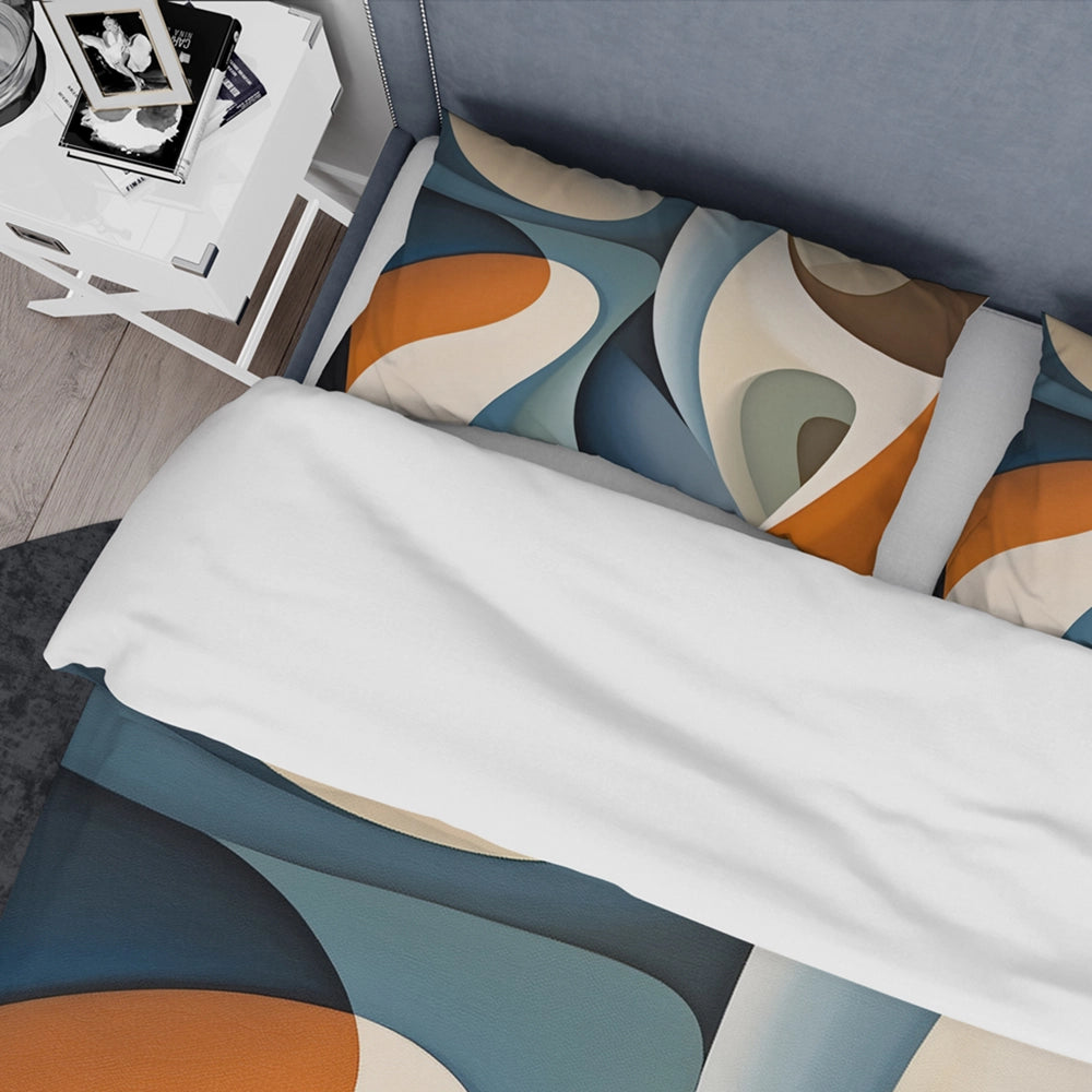 Blue Orange Symmetrical Visions - Duvet Cover Set
