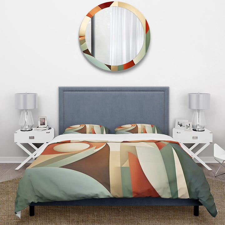 Orange Green Symmetrical Visions - Duvet Cover Set