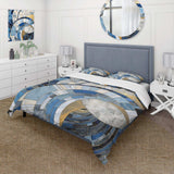 Gold Constructing Blue Realms I - Duvet Cover Set