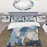 Gold Constructing Blue Realms I - Duvet Cover Set