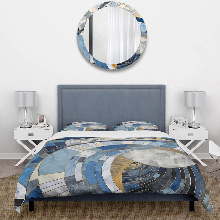 Gold Constructing Blue Realms I - Duvet Cover Set