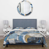 Gold Constructing Blue Realms I - Duvet Cover Set