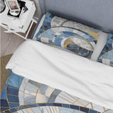 Gold Constructing Blue Realms I - Duvet Cover Set