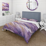 Purple and Gold Dynamic Abstractions II - Duvet Cover Set
