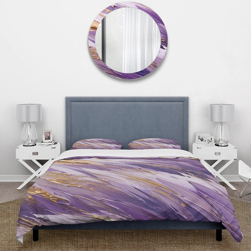 Purple and Gold Dynamic Abstractions II - Duvet Cover Set