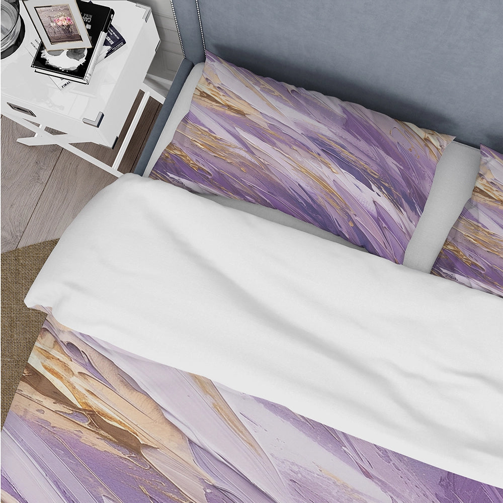 Purple and Gold Dynamic Abstractions II - Duvet Cover Set