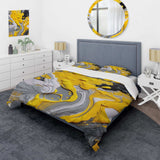 Yellow and Grey Cosmic Vibrations II - Duvet Cover Set