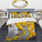 Yellow and Grey Cosmic Vibrations II - Duvet Cover Set