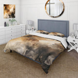 Brown and Cream Abstract Fluidity - Duvet Cover Set