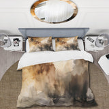 Brown and Cream Abstract Fluidity - Duvet Cover Set