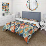 Orange and Blue Botanical Symphony III - Duvet Cover Set