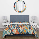 Orange and Blue Botanical Symphony III - Duvet Cover Set