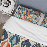 Orange and Blue Botanical Symphony III - Duvet Cover Set