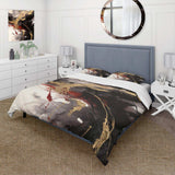 Gold and Red Fluid Fusion II - Duvet Cover Set