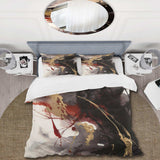 Gold and Red Fluid Fusion II - Duvet Cover Set