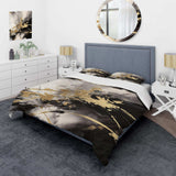 Gold and Grey Fluid Fusion II - Duvet Cover Set