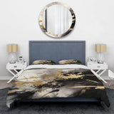 Gold and Grey Fluid Fusion II - Duvet Cover Set