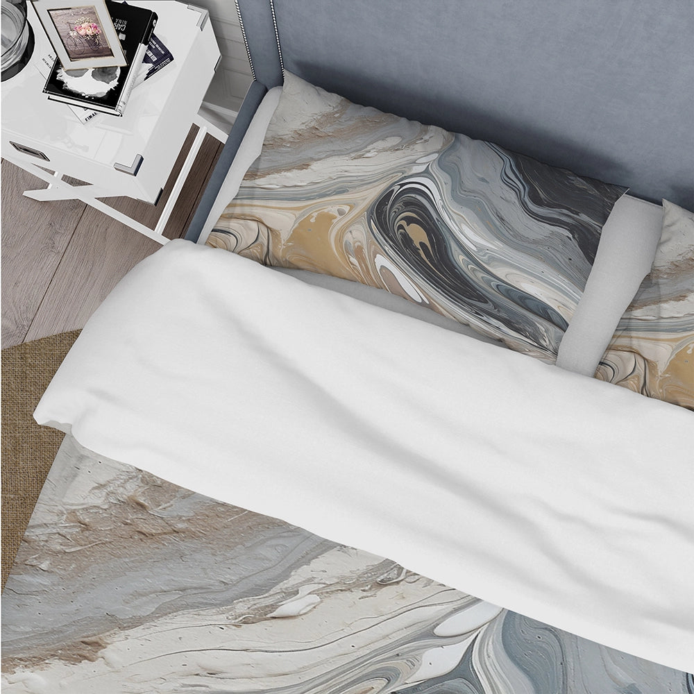 Grey Black Aqua Symphony - Duvet Cover Set