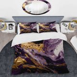 Purple and Gold Liquid Magic I - Duvet Cover Set