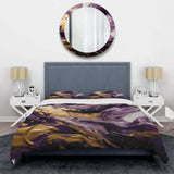 Purple and Gold Liquid Magic I - Duvet Cover Set