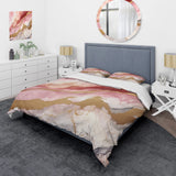 Pink and Gold Enchanted Spills I - Duvet Cover Set