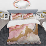 Pink and Gold Enchanted Spills I - Duvet Cover Set
