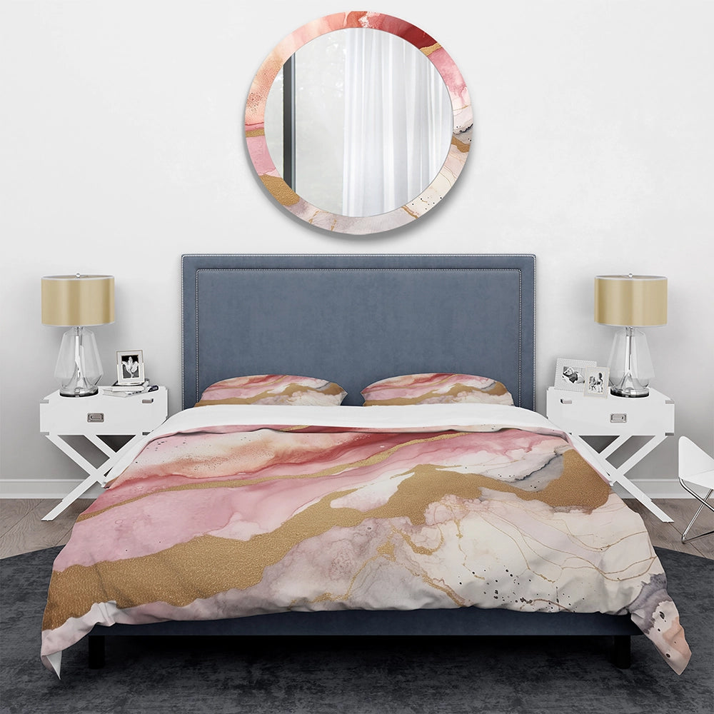 Pink and Gold Enchanted Spills I - Duvet Cover Set