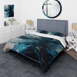 Teal and Black Aqueous Whimsy II - Duvet Cover Set