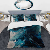 Teal and Black Aqueous Whimsy II - Duvet Cover Set