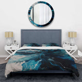 Teal and Black Aqueous Whimsy II - Duvet Cover Set