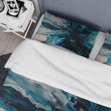 Teal and Black Aqueous Whimsy II - Duvet Cover Set