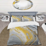 Grey Yellow Marble Symphony - Duvet Cover Set