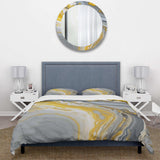 Grey Yellow Marble Symphony - Duvet Cover Set