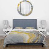 Grey Yellow Marble Symphony - Duvet Cover Set