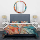 Teal Pink Marbled Whimsy III - Duvet Cover Set