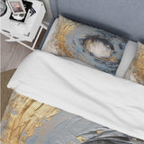 Gold and Blue Vibrant Spirals I - Duvet Cover Set