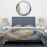 Gold and Blue Vibrant Spirals IV - Duvet Cover Set