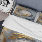 Gold and Blue Vibrant Spirals IV - Duvet Cover Set