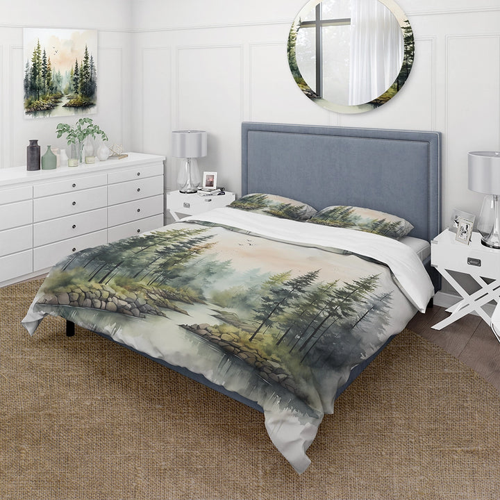 Tranquil Forest Oasis III - Duvet Cover Set