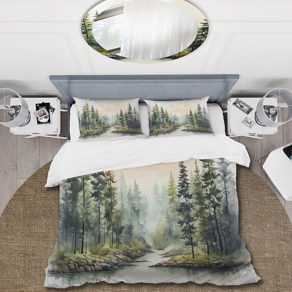 Tranquil Forest Oasis III - Duvet Cover Set