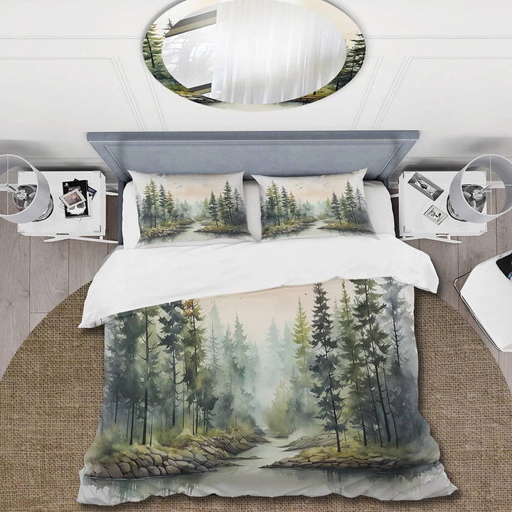 Tranquil Forest Oasis III - Duvet Cover Set