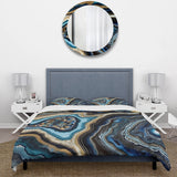Gold Blue Geode Gems - Duvet Cover Set