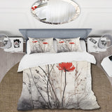 Red Grey Herb Garden I - Duvet Cover Set