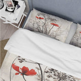 Red Grey Herb Garden I - Duvet Cover Set