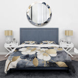 White Gold Hydrangea Blooms Heaven II - Duvet Cover Set