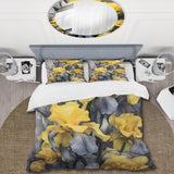 Yellow Grey Petal Of Iris I - Duvet Cover Set