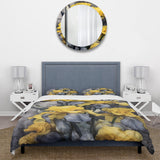 Yellow Grey Petal Of Iris I - Duvet Cover Set