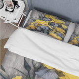 Yellow Grey Petal Of Iris I - Duvet Cover Set