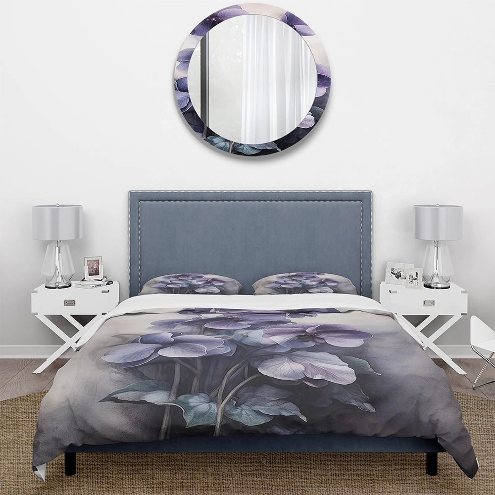 Purple Grey Violets Dream II - Duvet Cover Set